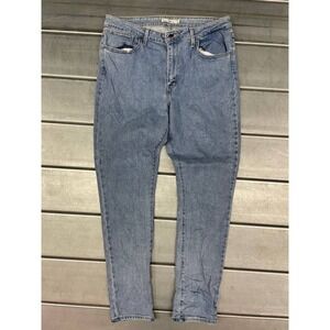 Levis 721 High Rise Skinny Jeans Womens 32x30 Blue Medium Wash Denim Distressed